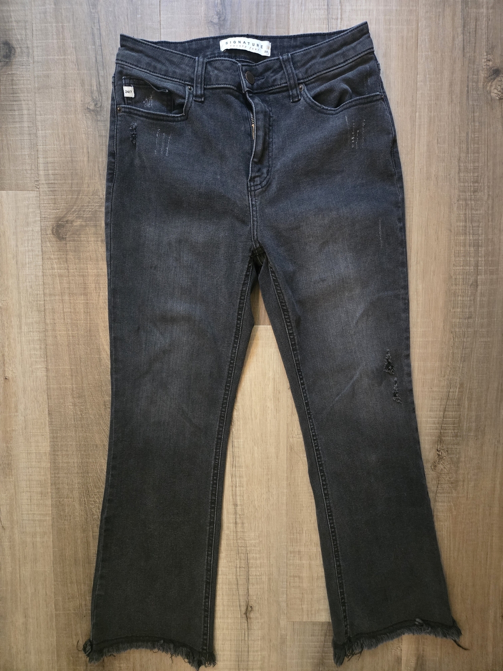 Signature Black Cropped Flare Jeans